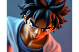 精巧なアニメフィギュアのクローズアップ