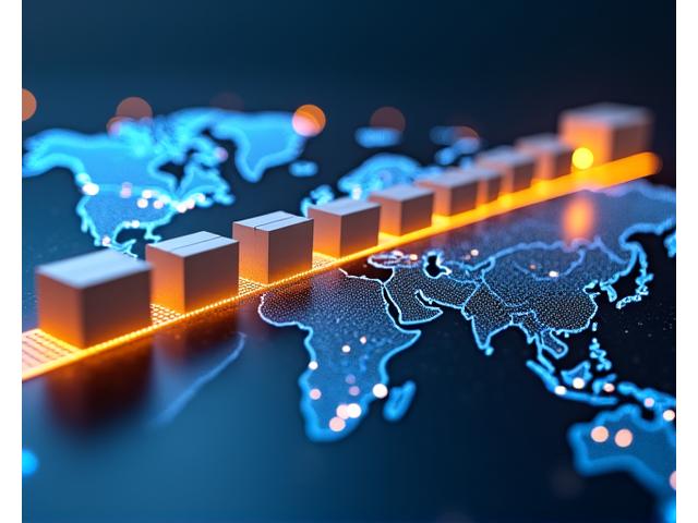 世界中に荷物が届けられる様子と追跡システム