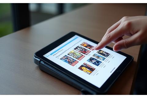 タブレットに表示されたコレクション管理アプリ