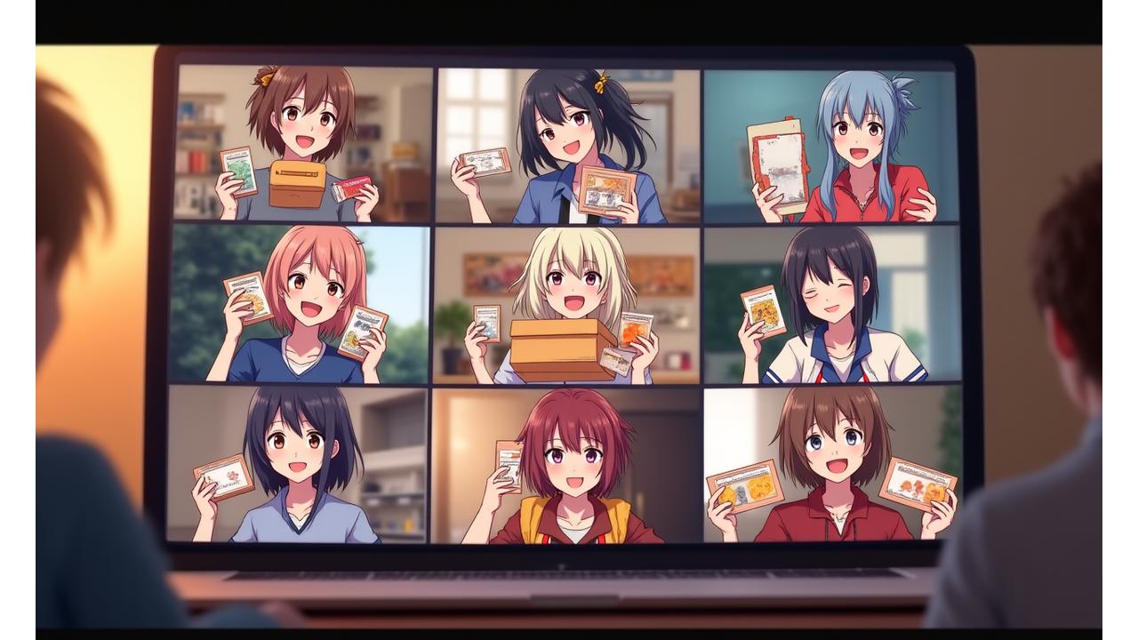 オンライン開封イベントで盛り上がるファンたち